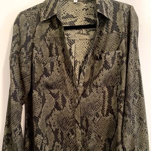 Snake print button down blouse. Like new.